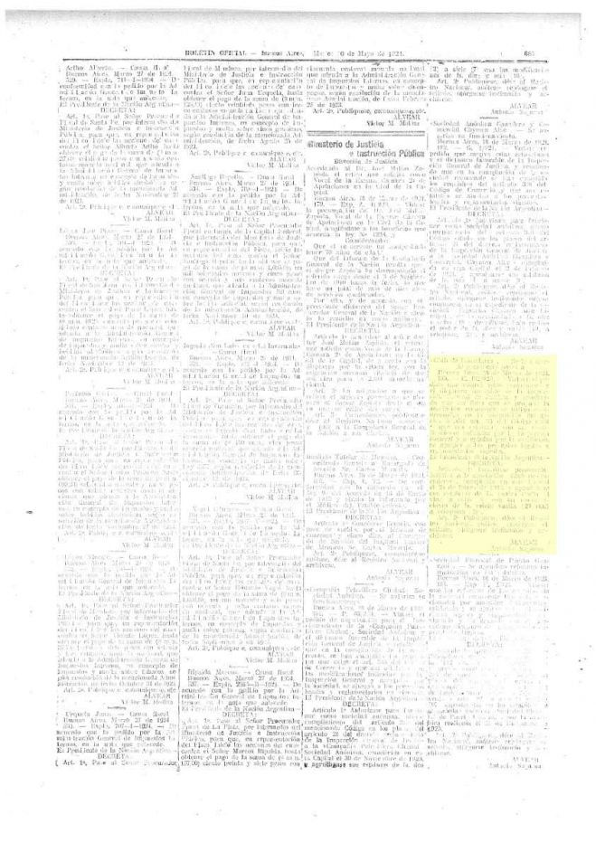 Historia del Club: 20 de mayo de 1924. Concesión de personería jurídica.