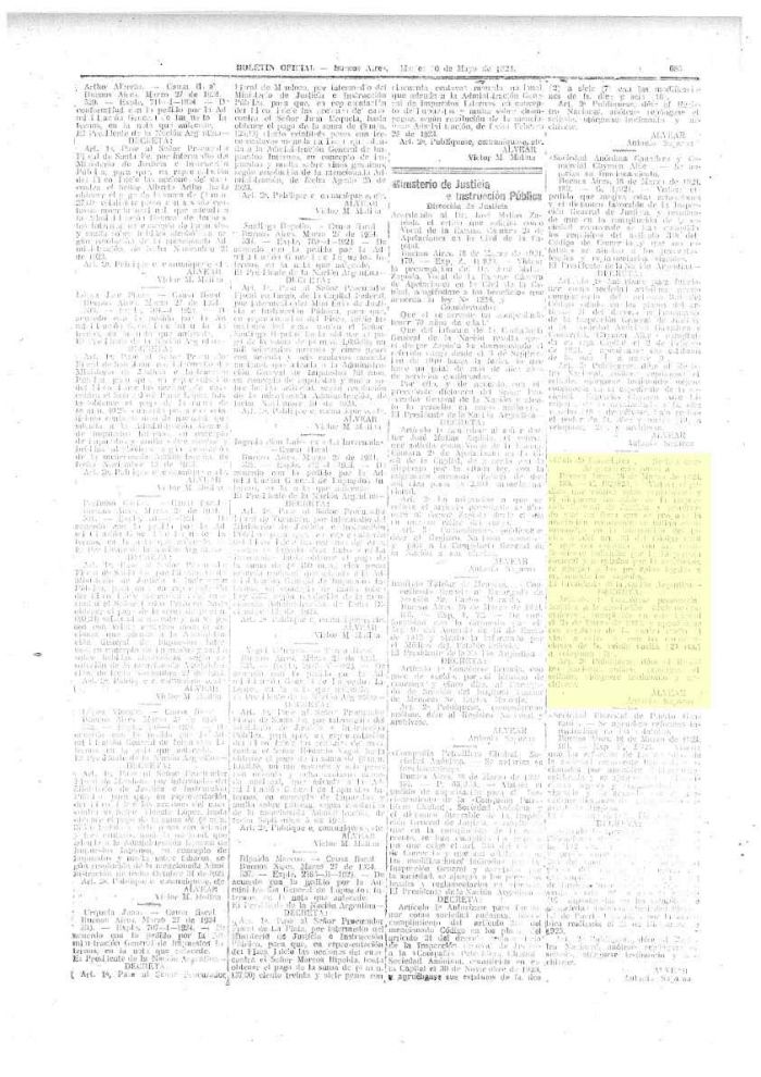 Historia del Club: 20 de mayo de 1924. Concesión de personería jurídica.