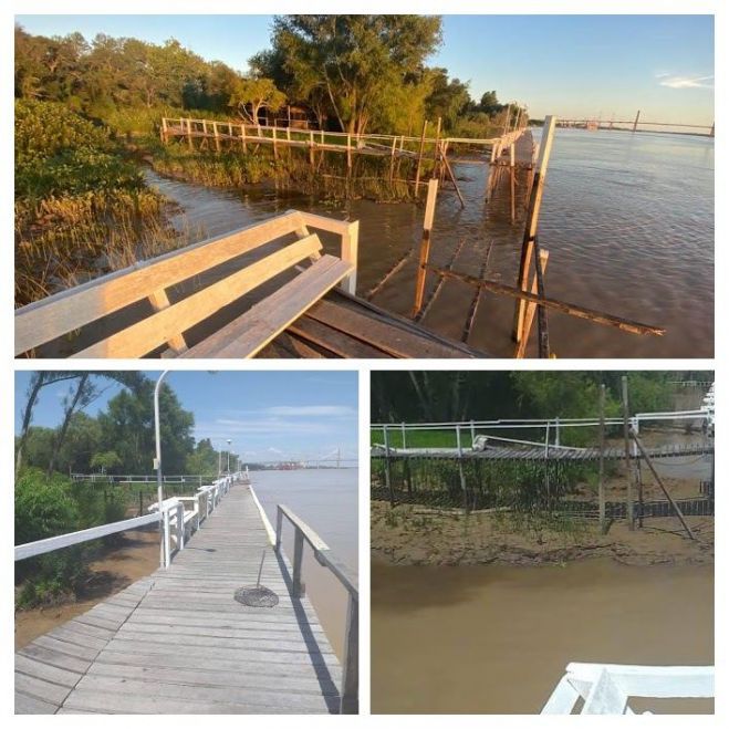 El muelle se encuentra limitado en su extensión temporalmente por obras en el arroyo Negro